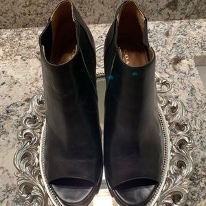 Coach high heal bootie with peep toe
